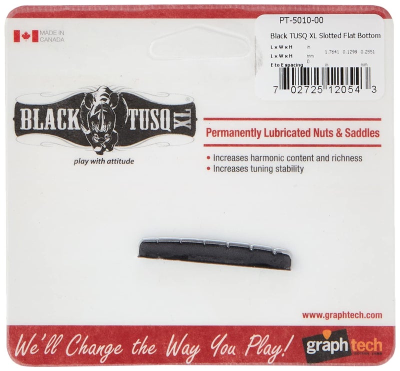 GRAPH TECH GUITAR LABS Graph Tech Black Tusq XL Flat Bottom Slot Nut PT-5010-00 - Image 1